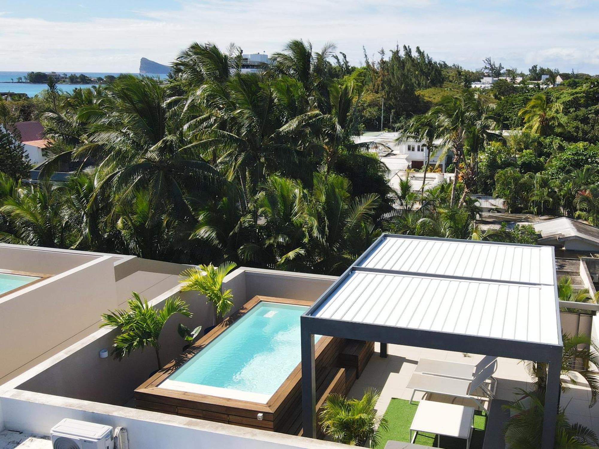 Villa Eden 2 bedroom with Private Rooftop Terrace&Pool, Ki Residences, Pereybère, Grand Baie Extérieur photo